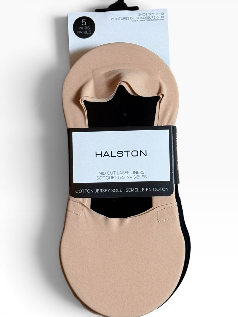 Halston Women's  Mid Cut Laser Liner Socks  Multi-color  (5-Pack) New in Pack